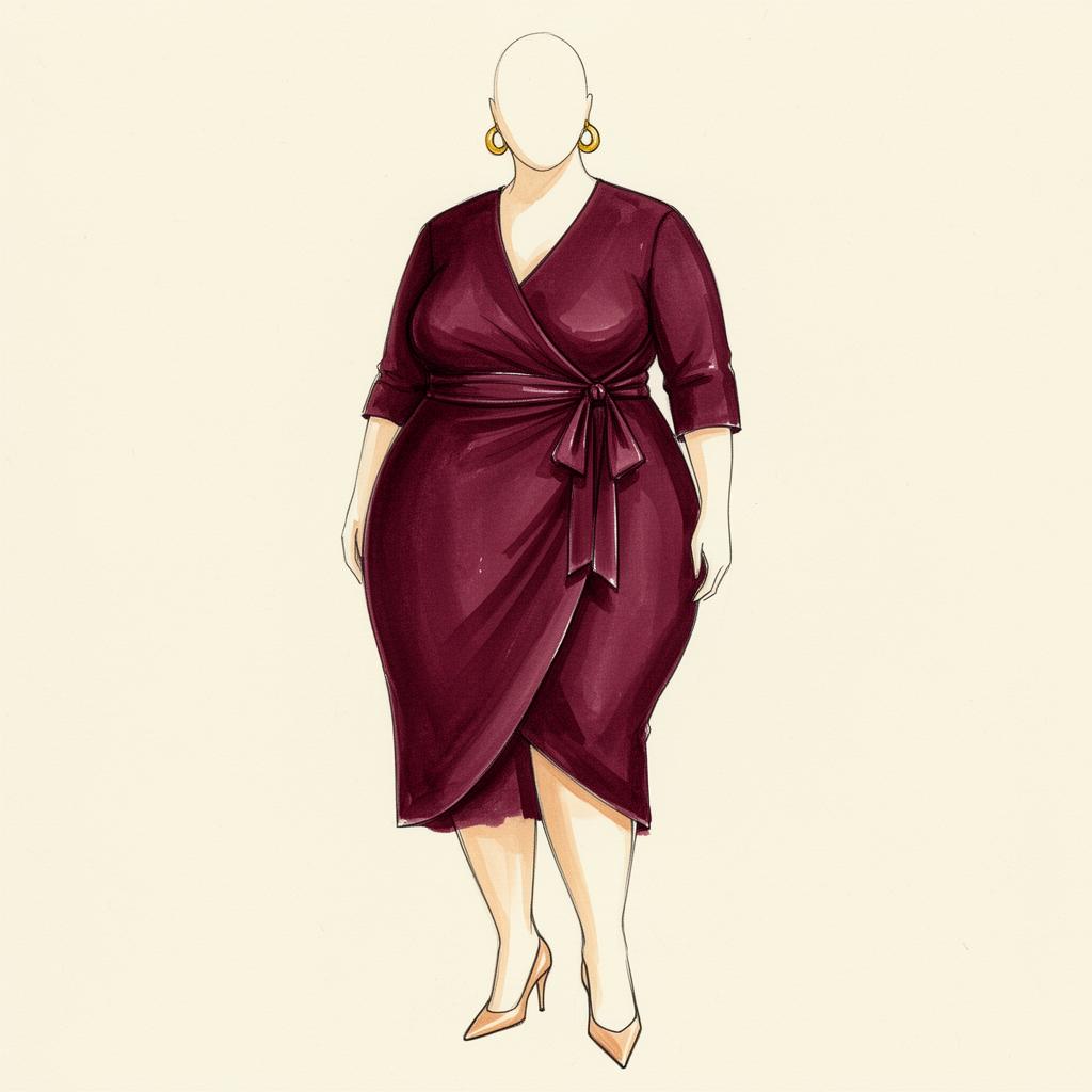 Hand-painted fashion illustration of the Curve Confident outfit formula.