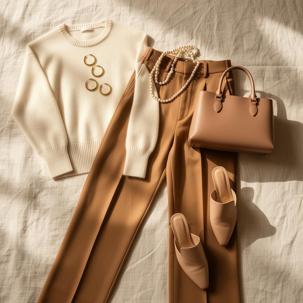 Quiet Luxury flatlay styled by Bee